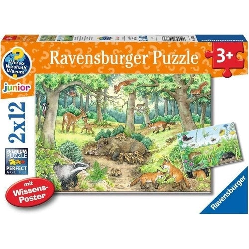 Animals in the Forest Puzzle 2x12pc