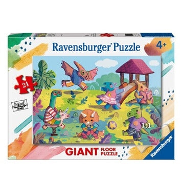 Dinosaurs at Playground Floor Puzzle 24 piece