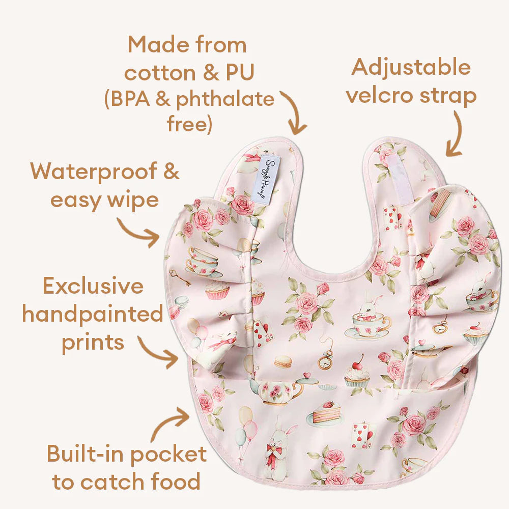 Alice's Tea Party Frill Snuggle Bib