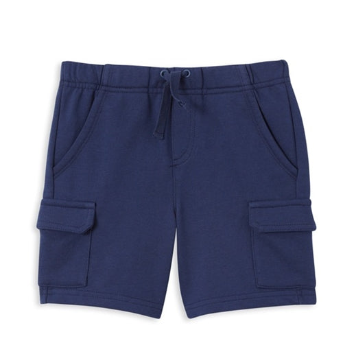 Navy Fleece Cargo Shorts