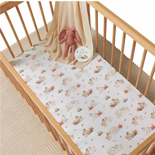 Organic Fitted Cot Sheet - Pony Pals