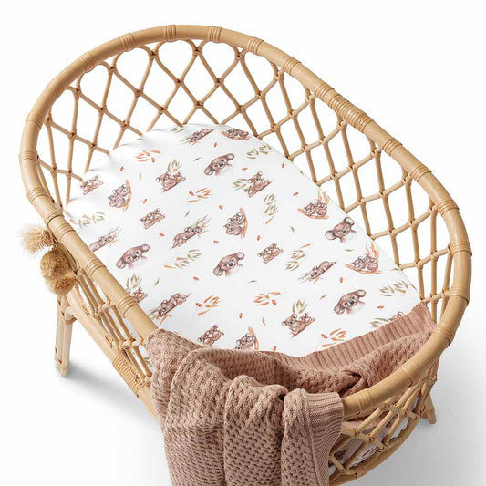 Organic Bassinet Sheet / Change Pad Cover - Koala