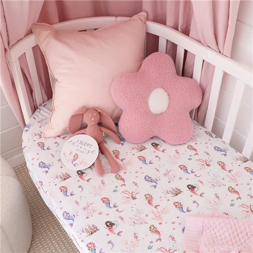 Mermaid Organic Fitted Cot Sheet