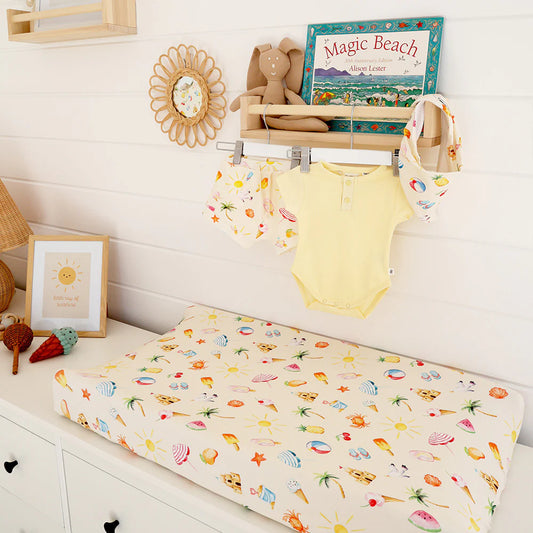 Beach Fun Organic Bassinet Sheet / Change Pad Cover