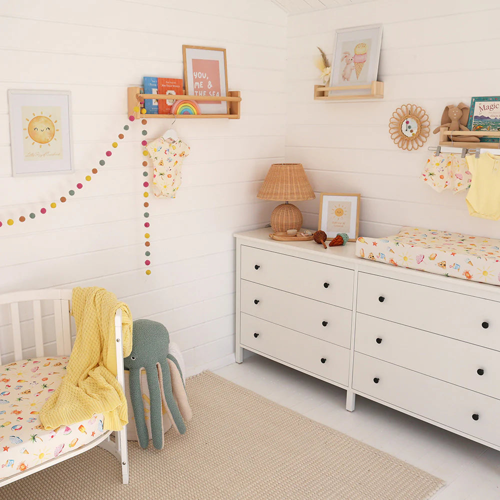 Beach Fun Organic Fitted Cot Sheet