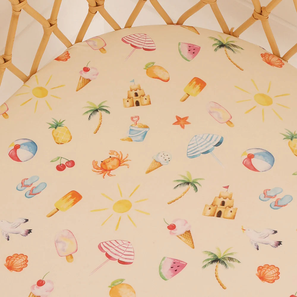 Beach Fun Organic Bassinet Sheet / Change Pad Cover