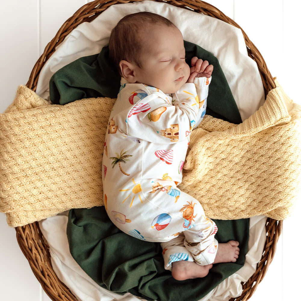 Beach Fun Organic Snugglesuit Convertible Romper