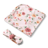 Birds & Bloom Organic Jersey Wrap & Top Knot Set