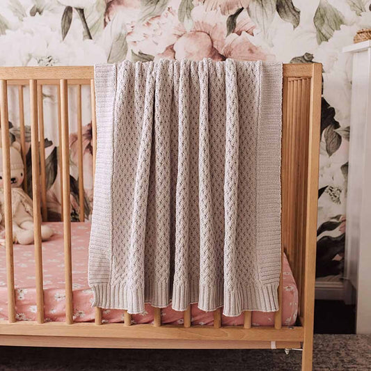Warm  Diamond Knit Organic Baby Blanket