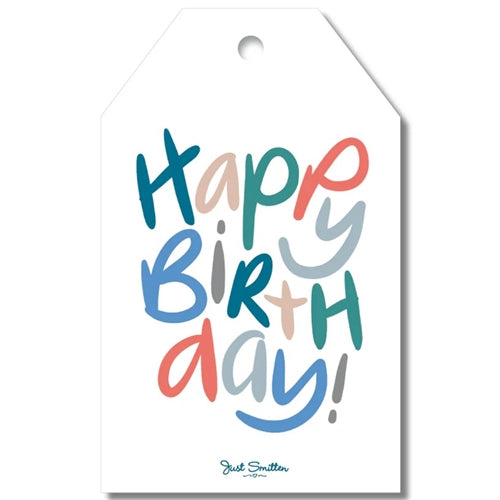 Gift Tag - Birthday Letters Blue