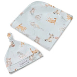 Kittens Organic Jersey Wrap & Beanie Set