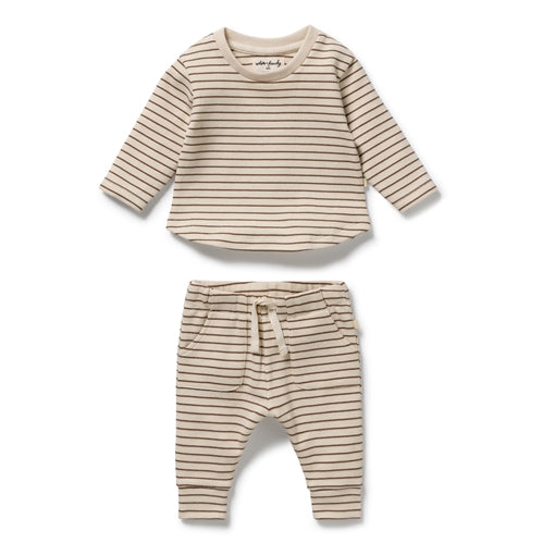 Nutmeg Stripe Organic Waffle Set