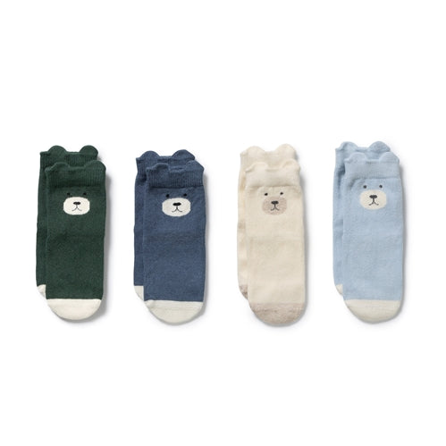 Organic 4pk Baby Socks - Blues