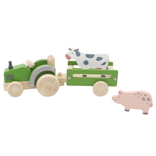 Wooden Tractor with farm animals