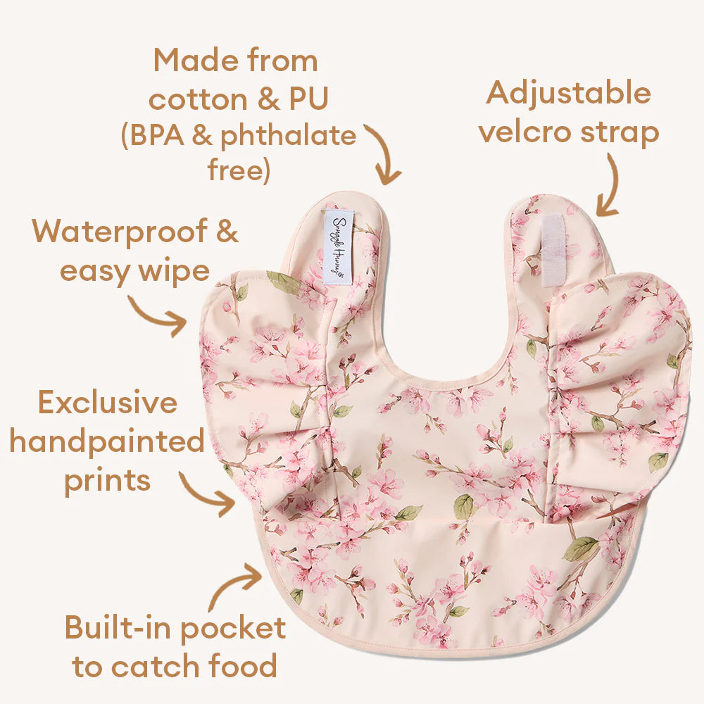 Cherry Blossom Frill Snuggle Bib