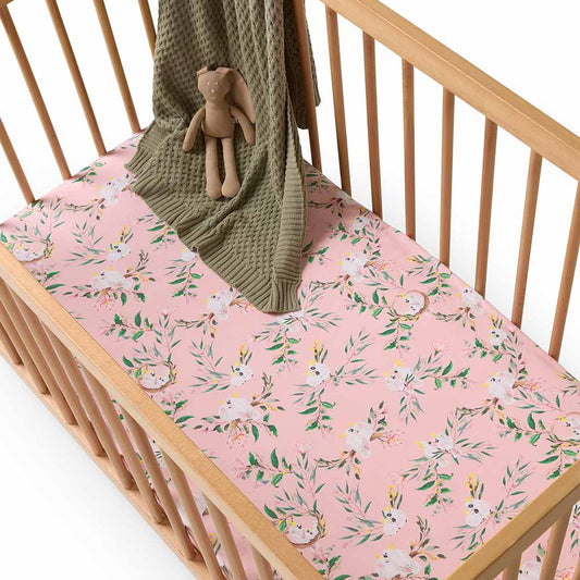 Organic Fitted Cot Sheet - Cockatoo