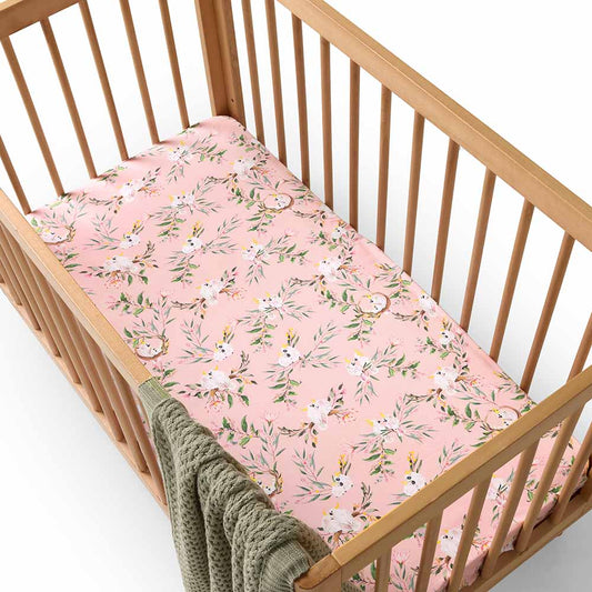 Organic Fitted Cot Sheet - Cockatoo