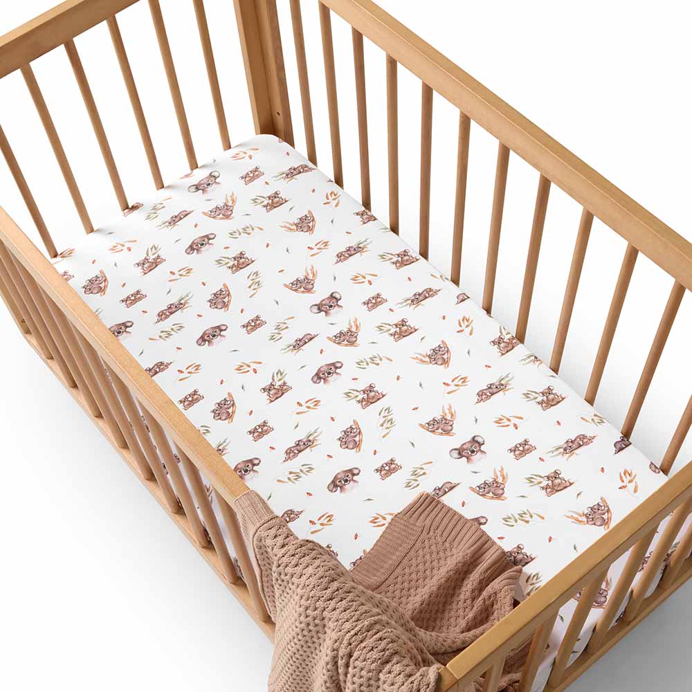 Organic Fitted Cot Sheet - Koala