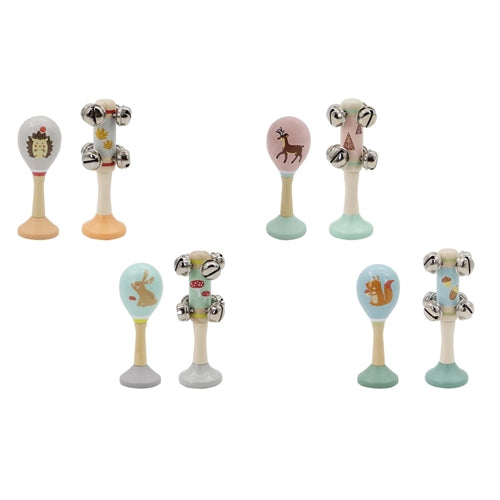 Calm and  Breezy Maraca and Bell Set - Woodland