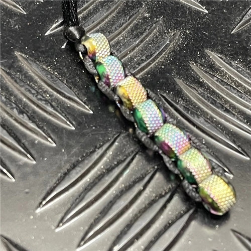 Crunchy Caterpillar Unisex Necklace - Oil Slick