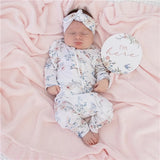 Sweet Swallows Organic Snugglesuit Convertible Romper with Frill