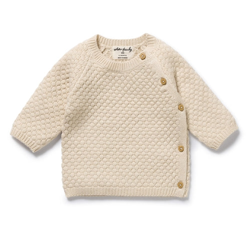 Cream Organic Knitted Bubble Kimono Cardigan