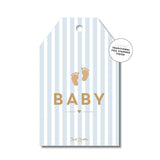 Gift Tag - Striped Blue Baby