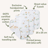Duck Pond Organic Wash Cloth - 3pk