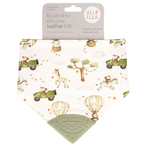 Bandana Bib with silicone teether - Monkey