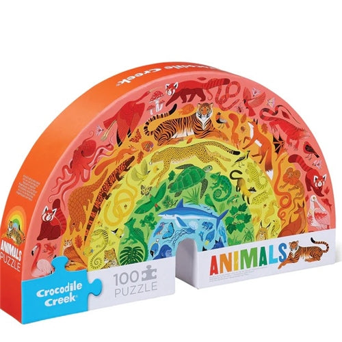 Crocodile Creek Rainbow Puzzle 100 pc - Animals