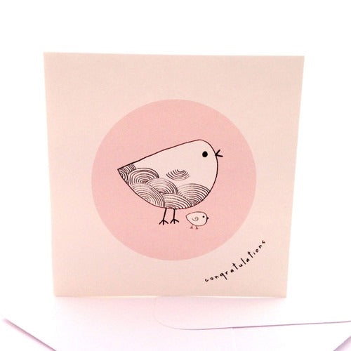 Congratulations Chick Pink Greeting Card