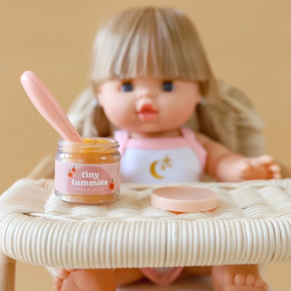 Tiny Tummies Peach Jelly Food jar and spoon set