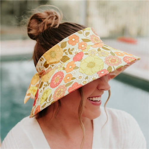 Ladies Wide-Brimmed Swim Visor Beach Hat - Tallulah