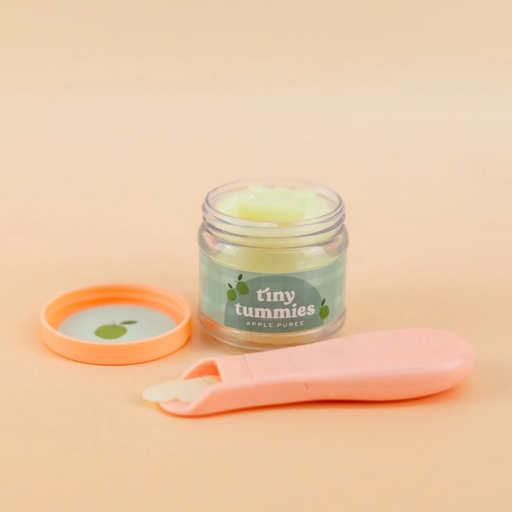 Tiny Tummies Apple Puree food jar and spoon set