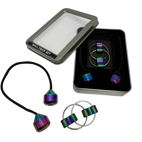 Skill Trick Set - Metal Oil Slick Begleri & Luxe Loop Fidget Set