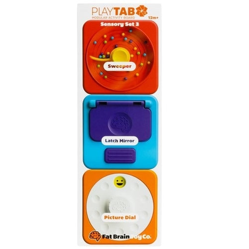 PLAY TAB - Sensory set 3 (Latch Mirror, Picture Dial, Sweeper)
