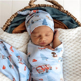 To The Rescue Organic Jersey Wrap & Beanie Set