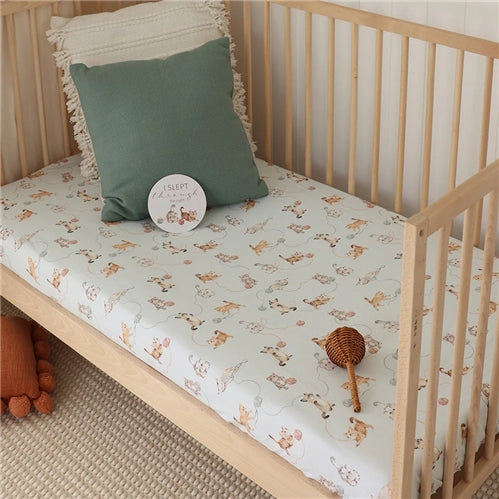 Organic Fitted Cot Sheet - Kitten