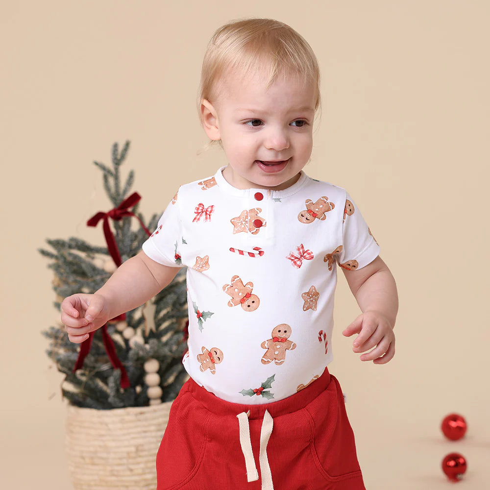 Gingerbread Organic Short Sleeve Bodysuit