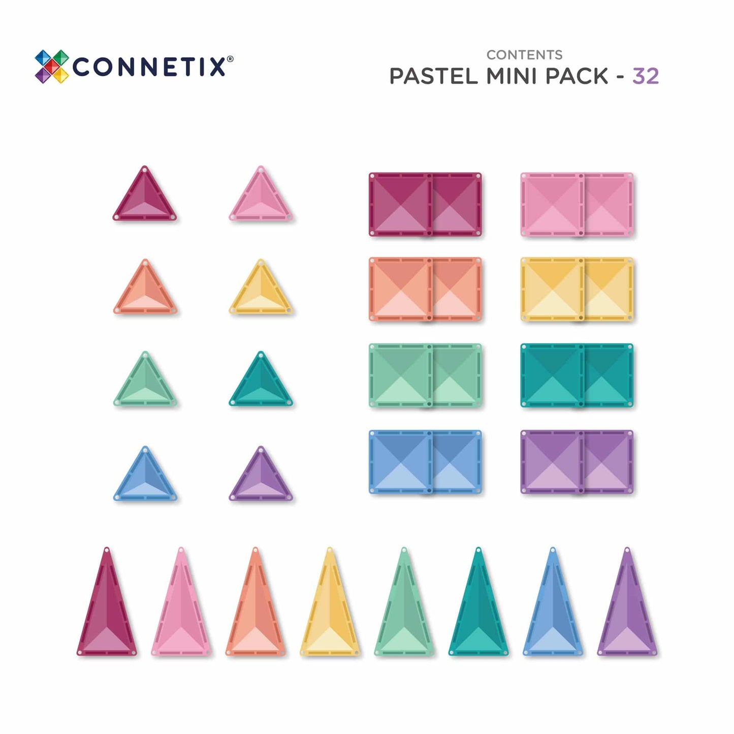 Connetix - Pastel Mini Pack 32pc