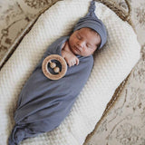 Jersey Wrap & Beanie Set - Indigo