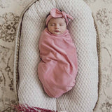 Jewel Organic Jersey Wrap & Topknot Set