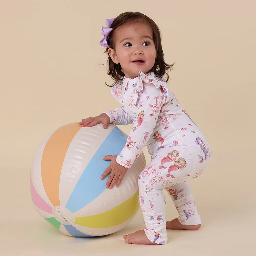Mermaid Organic Snugglesuit Convertible Romper with Frill