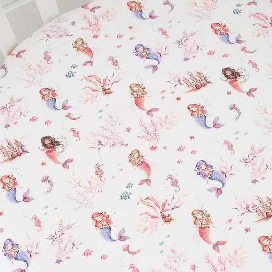 Mermaid Organic Fitted Cot Sheet