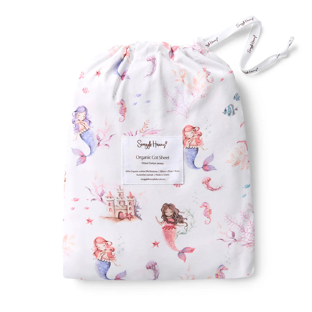 Mermaid Organic Fitted Cot Sheet