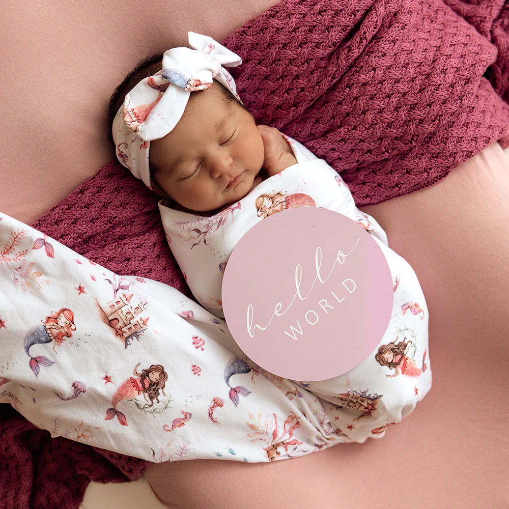 Mermaid Organic Jersey Wrap & Top Knot Set