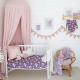 Midnight Swan Organic Fitted Cot Sheet