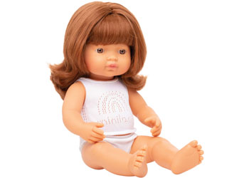 Miniland Baby Doll - Caucasian Redhead Girl 38cm