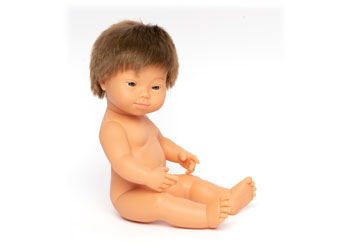 Miniland Baby Doll - Caucasian Boy with Down Syndrome 38cm