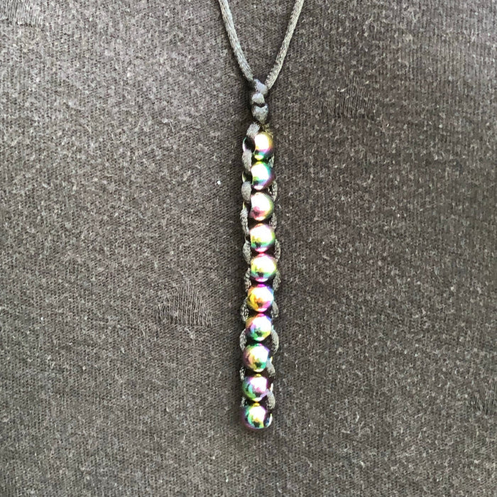 Caterpillar Unisex Necklace - Oil Slick[];;\'